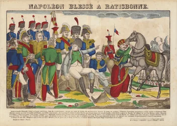 Napoleon gewond bij Regensburg